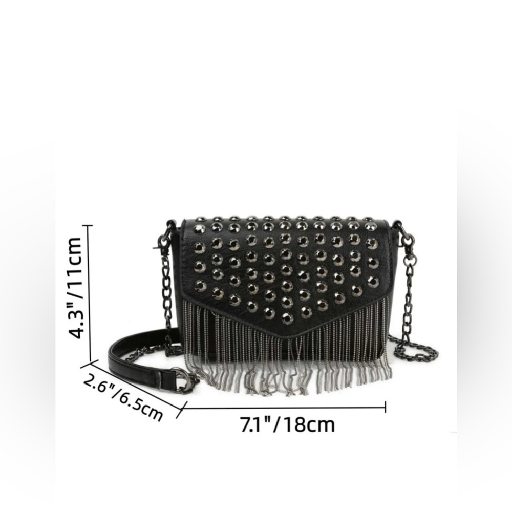 Mini Studded & Fringe Decor Flap
Square Bag